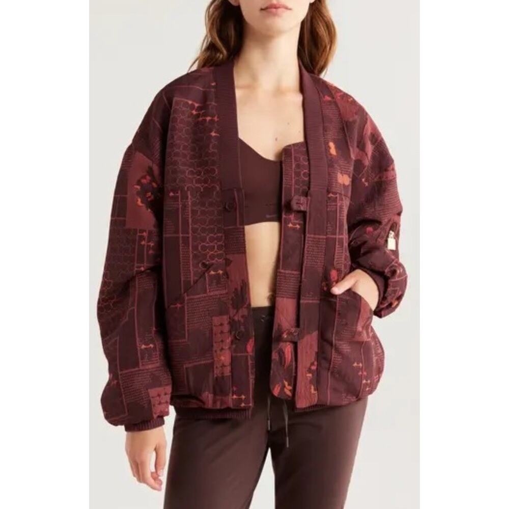 NEW Nike x Naomi Osaka Jacquard Kimono Jacket Burgundy Crush Streetwear Luxe Sm - Picture 16 of 16